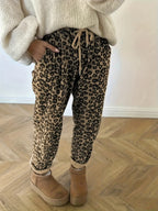 Women's Corduroy Leopard Print Long Pants | Women's Clothing