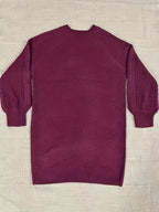 Women's Sweater Midi Dress, Women's Long Sleeve Crew Neck Textured Knitted Dresss
