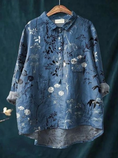 Autumn Blouse with Floral Print for Women - Lightweight Floral Blouse | Perfect for Everyday and Autumn Occasions - Floral 10