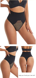 High Waist Corrigerende String met Mesh