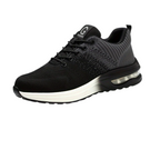 Women's Safety Shoes with Steel Toe Cap and Non-Slip Sole - Black/White