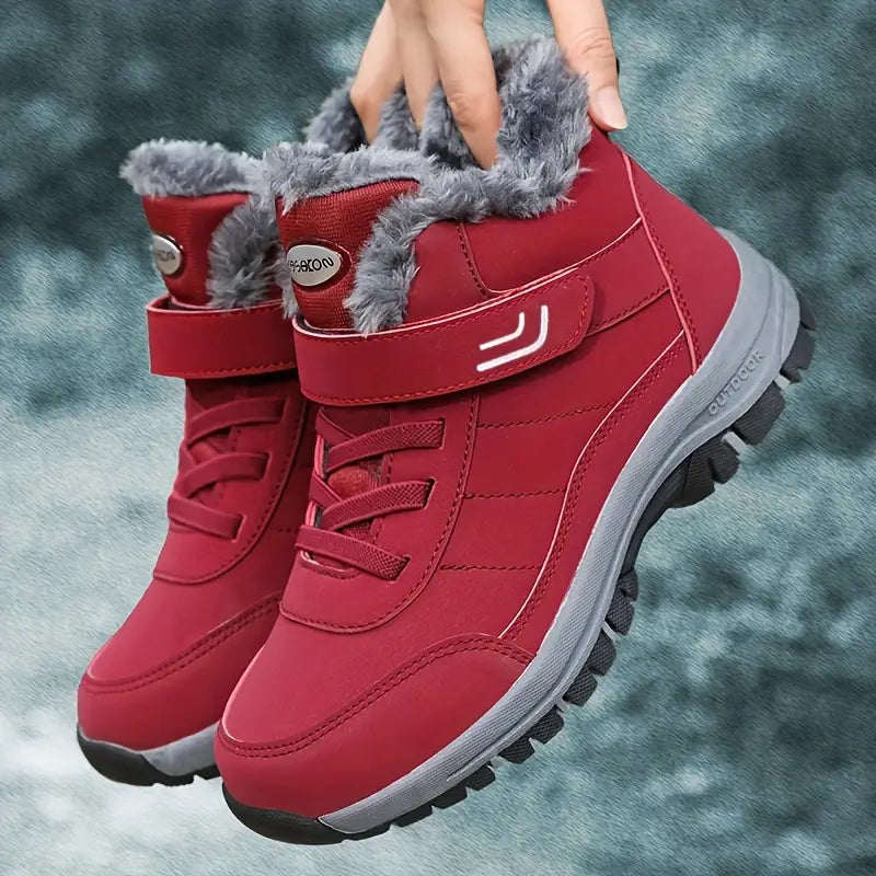 Women's Warm Snow Boots Anti Slip High Top Winter Ankle Boots with Soft Lining for Outdoor Wear