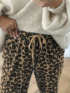 Women's Corduroy Leopard Print Long Pants | Women's Clothing