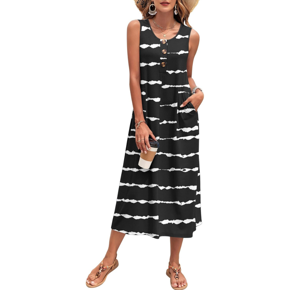Maxi Summer Dress – Lightweight Button Down for Women
