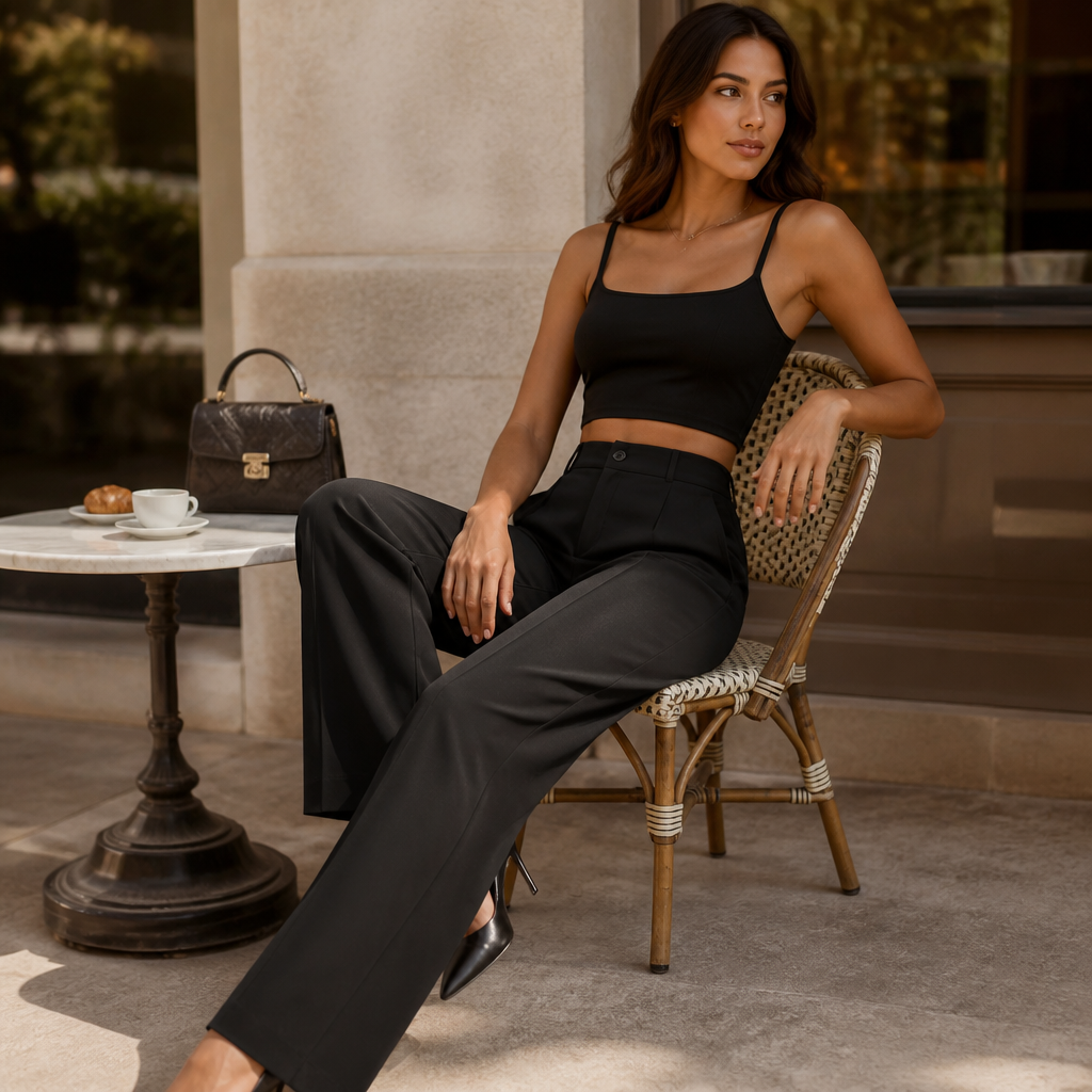 Women's Wide High Waist Trousers | Elegant Work Pants