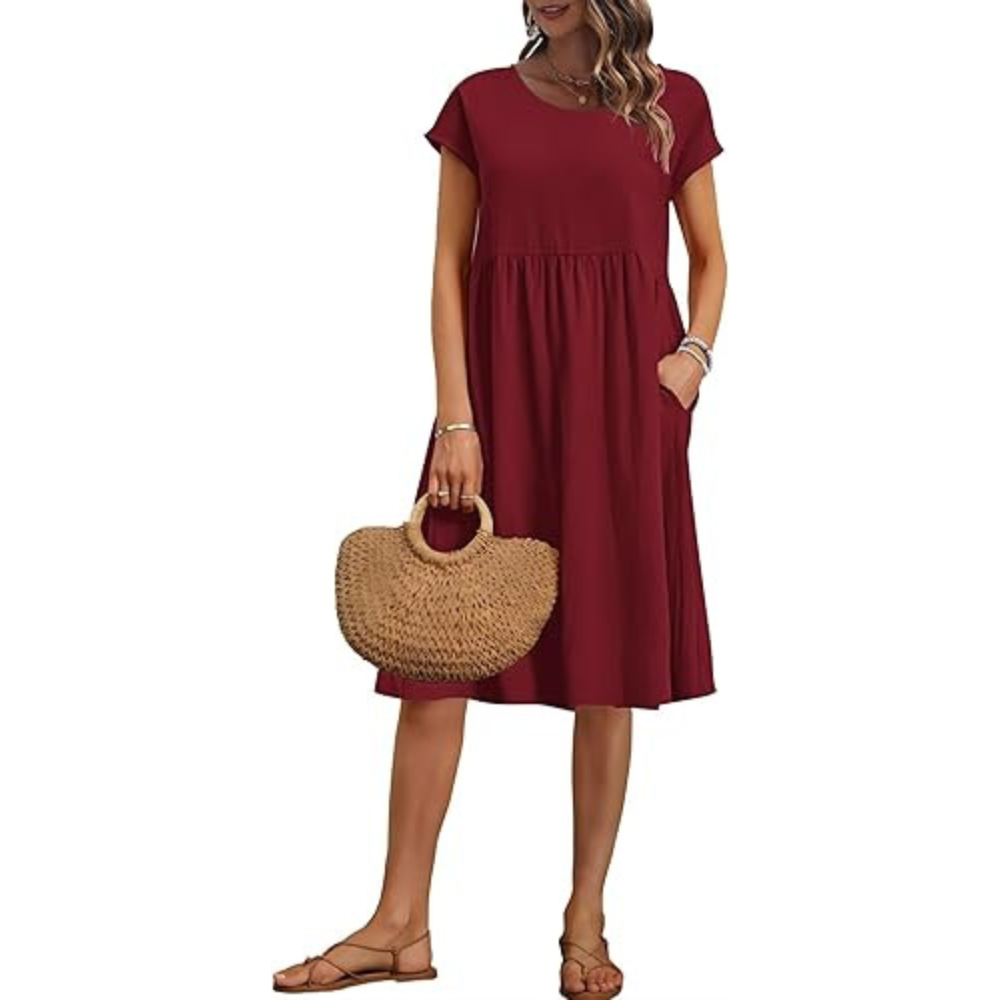 Linen Wrap Summer Dress – Lightweight for Women