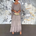 Women's Summer Chiffon Dress, Long and Flowing, Elegant Floor-Length Fit - Gray