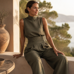 Elegant Sleeveless Jumpsuit for Women with a Fitted Belt | Party Outfit