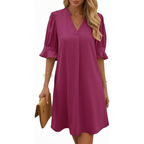 V-Neck Midi Summer Dress – Lightweight for Women