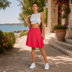Women's Summer Skort with UPF50+, High Waist, Pleated Skirt, Integrated Lining and Pockets | Casual Sports Skirt