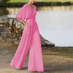 Sleeveless Jumpsuit with Wide Leg & Flowing Fit – Perfect for Spring and Summer - Pink