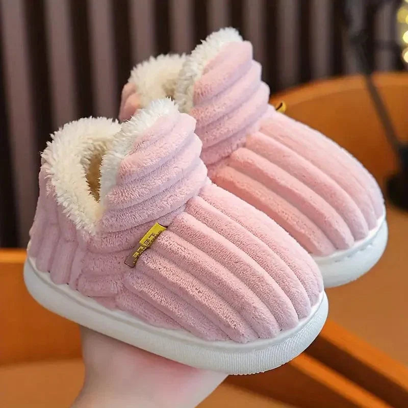 Women's Winter Slippers with Warm Lining, Thick Sole and Non-Slip Grip - Pink