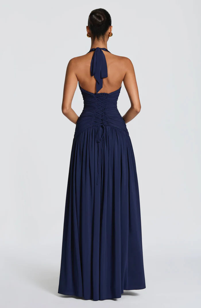 Sleeveless Women's Maxi Dress with a V Neck | Flowy Summer Dress