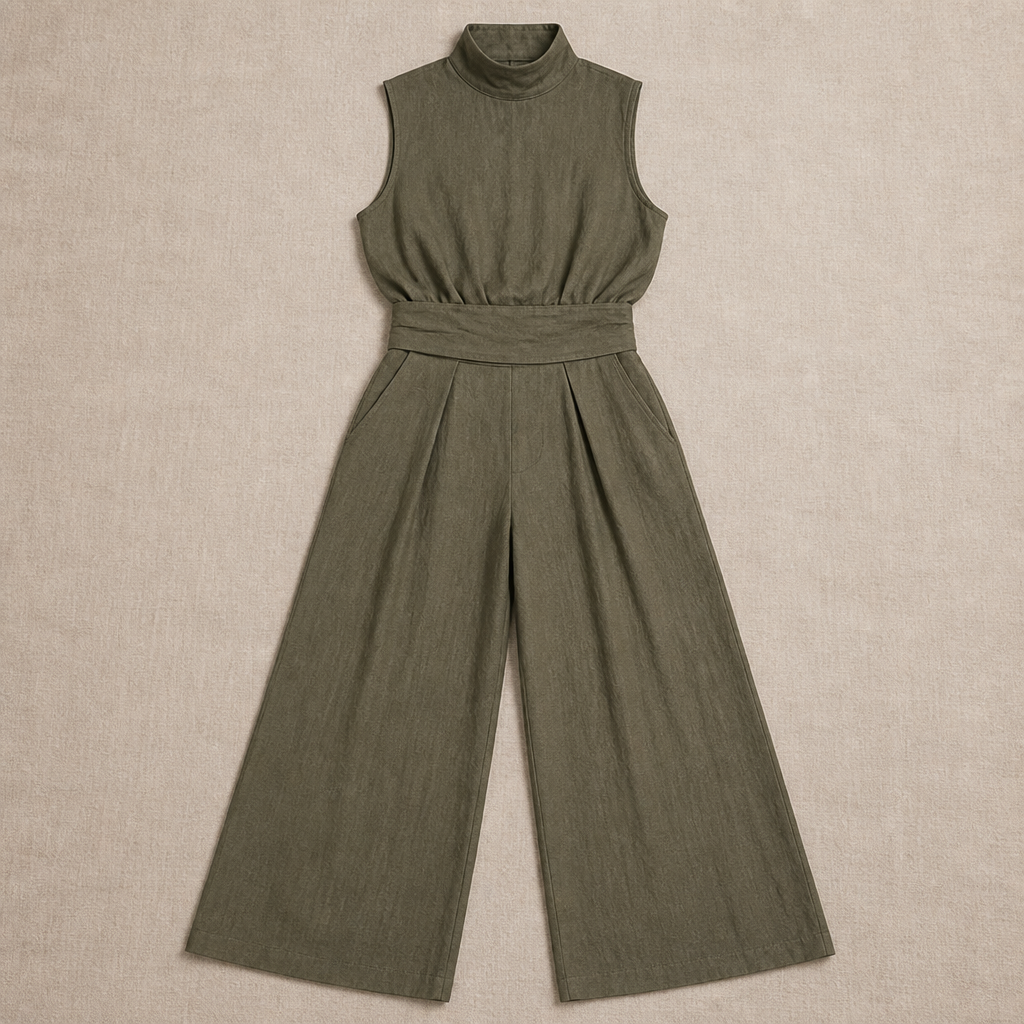 Elegant Sleeveless Jumpsuit for Women with a Fitted Belt | Party Outfit