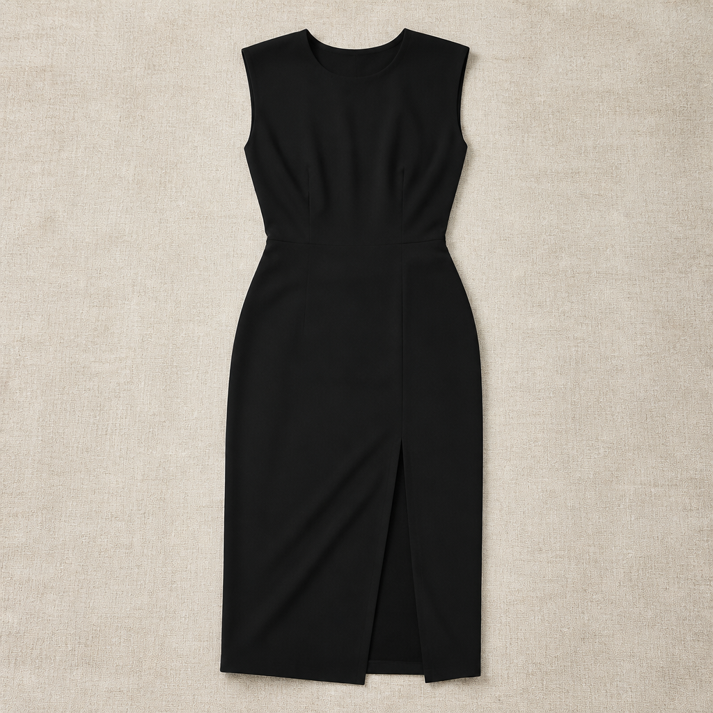 Fitted Midi Dress with Front Slit | Elegant Midi Bodycon Party Dress