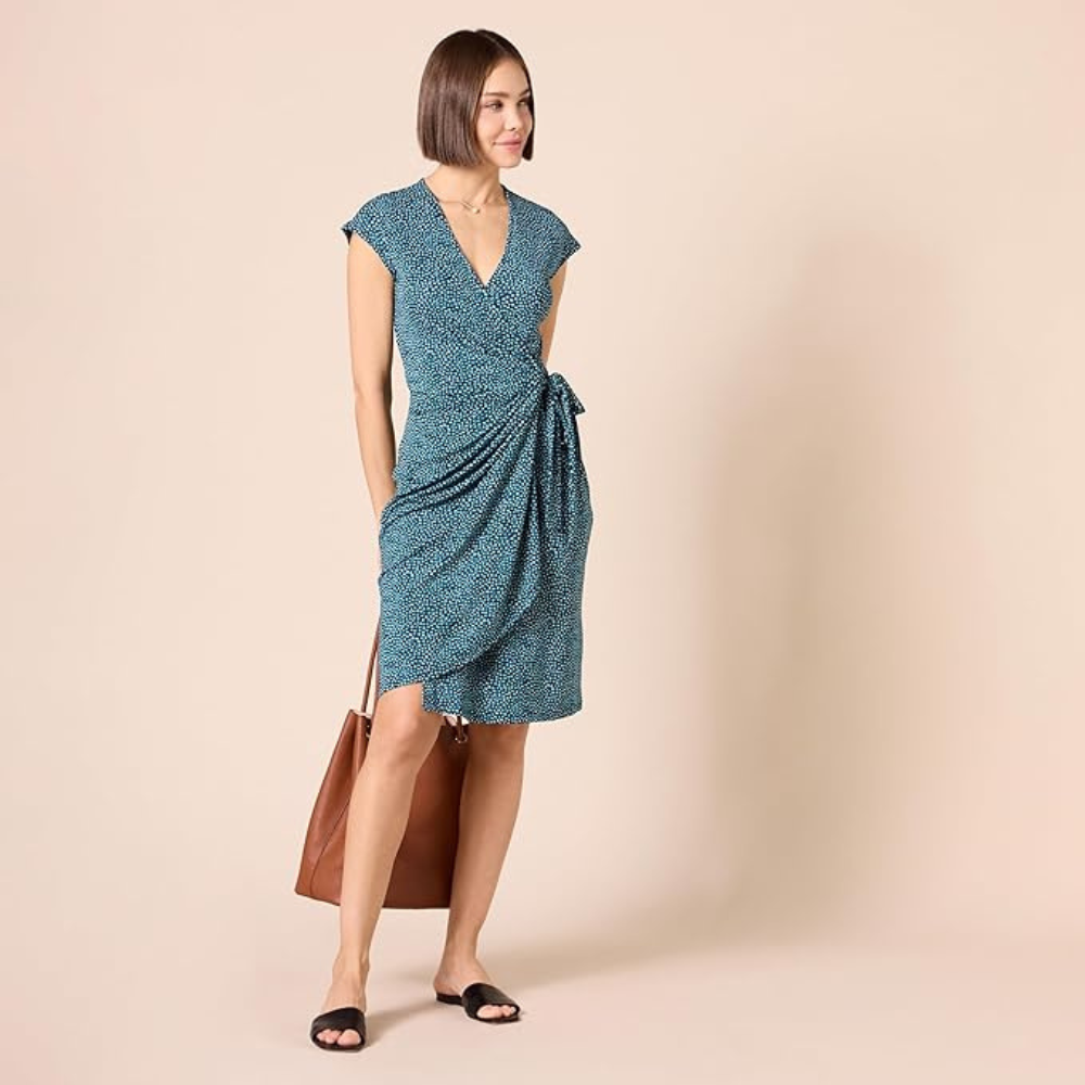 Soft Linen Wrap Summer Dress – Lightweight Plus Size for Women