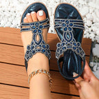 Women's Summer Sandals with Arch Support and Stretch Upper - Blue