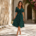 Women's Midi Dress with V Neck | Formal Occasion Summer Dress