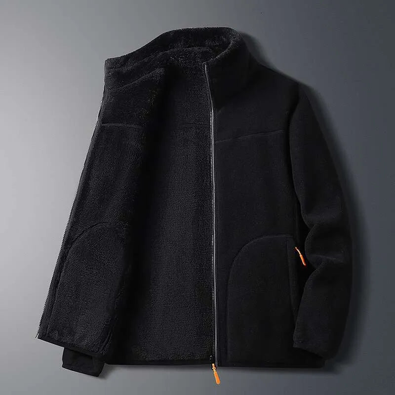 Women's Fashion Solid Color Warm Jacket, Autumn/Winter Comfortable Reversible Jacket