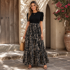 Women's Maxi Dress Floral Pattern High Waist A Line Summer | Lightweight Boho Dress