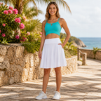 Women's Summer Skort with UPF50+, High Waist, Pleated Skirt, Integrated Lining and Pockets | Casual Sports Skirt