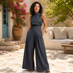 Elegant Sleeveless Jumpsuit for Women with a Fitted Belt | Party Outfit