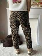 Women's Corduroy Leopard Print Long Pants | Women's Clothing
