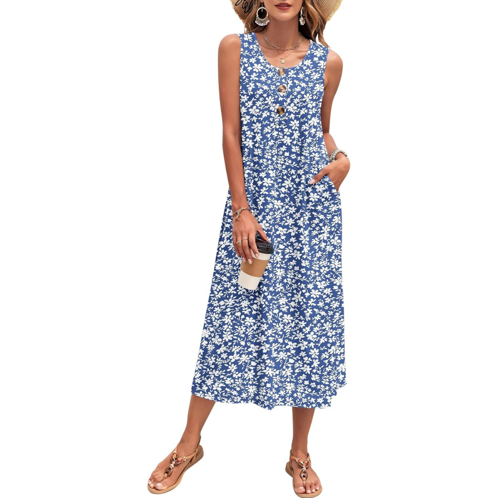 Maxi Summer Dress – Lightweight Button Down for Women