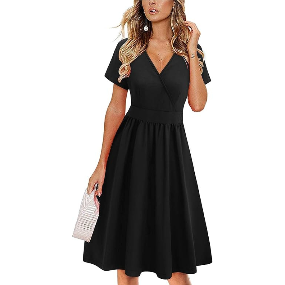 Classic Wrap Summer Dress – Lightweight with Pockets for Women