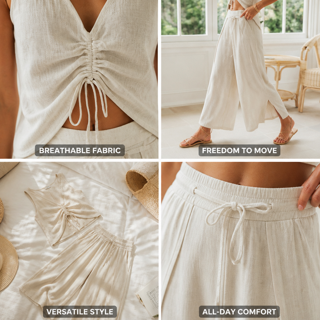Lightweight, airy string set  perfect for summer | Women's Vacation Co-Ord Set