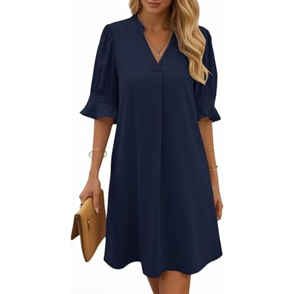 V-Neck Midi Summer Dress – Lightweight for Women
