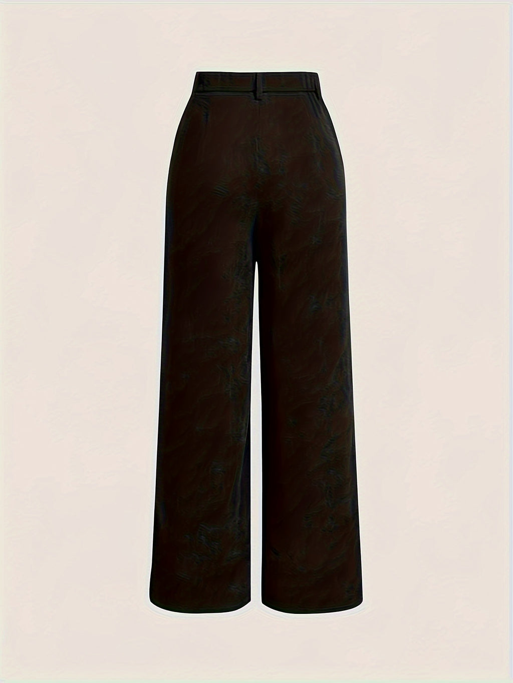 All-Season High Waist Wide Leg Corduroy Trousers for Women, Button Front & Pockets