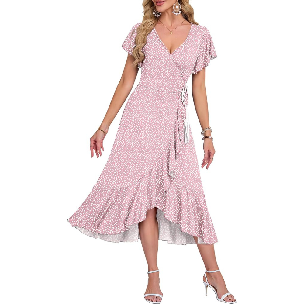 Midi Wrap Summer Dress – Lightweight for Women