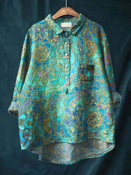 Autumn Blouse with Floral Print for Women - Lightweight Floral Blouse | Perfect for Everyday and Autumn Occasions - Floral 6