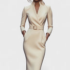 Elegant pencil dress with belt for a sophisticated fashion style