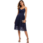 Lace V-Neck A-Line Summer Dress – Lightweight Vintage for Women