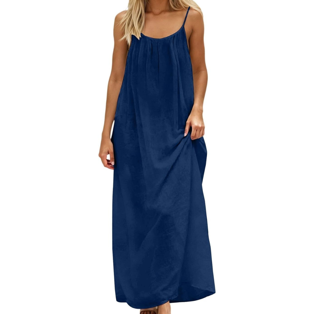 Open Back Maxi Summer Dress – Lightweight Breezy for Women