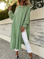 Plus Size, Autumn/Winter New Style Slit Long Sweater Dress