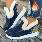 Women's Winter Fleece Ankle Boots, Warm Snow Boots with Anti Slip Sole