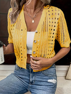 Spring and Summer Fashion Short-Sleeve Cardigan | Lightweight Open Front