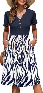 Knee-Length Summer Dress – Lightweight Easy Care for Women