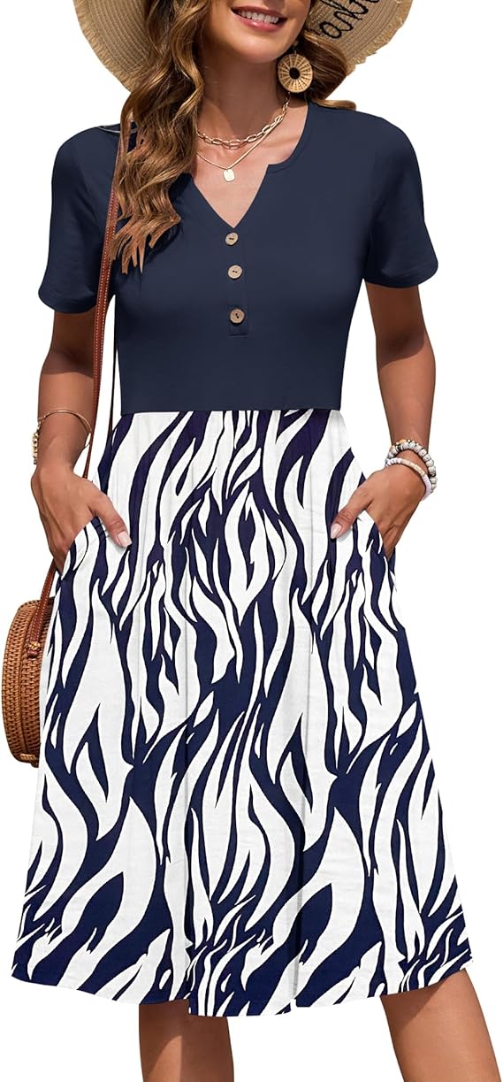 Knee-Length Summer Dress – Lightweight Easy Care for Women