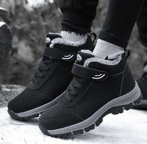 Women's Warm Snow Boots Anti Slip High Top Winter Ankle Boots with Soft Lining for Outdoor Wear