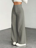 Women's High Waisted Wide Leg Pants Corduroy Textured Casual Washable Trousers