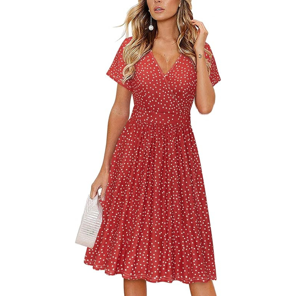 Classic Wrap Summer Dress – Lightweight with Pockets for Women