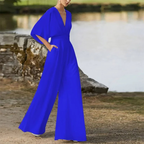 Sleeveless Jumpsuit with Wide Leg & Flowing Fit – Perfect for Spring and Summer - Blue