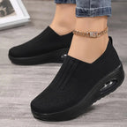 Women's Orthopedic Slip-On Sneakers with Arch Support and Non-Slip Sole - Black