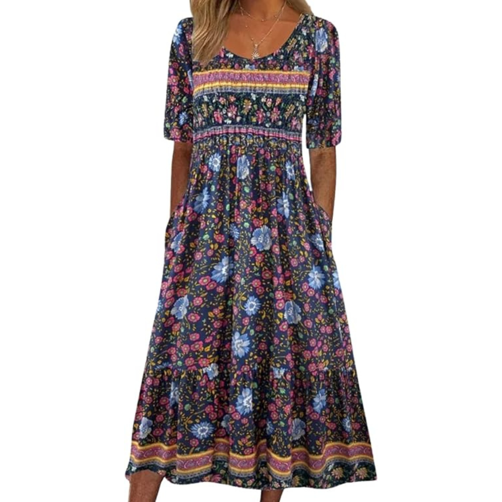 Floral Midi Summer Dress – Lightweight Day To Night for Women