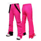 Women's Ski Pants, Breathable, Water-Resistant, Wear-Resistant, Snow Pants - Rose Red