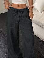 Women's Lace-up Waist Trimming Fashion Casual Trousers